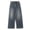 Blue, variant on Men's Vintage Wash Baggy Jeans Wide Leg Loose Fit Denim Pants with Button Fly and Pockets