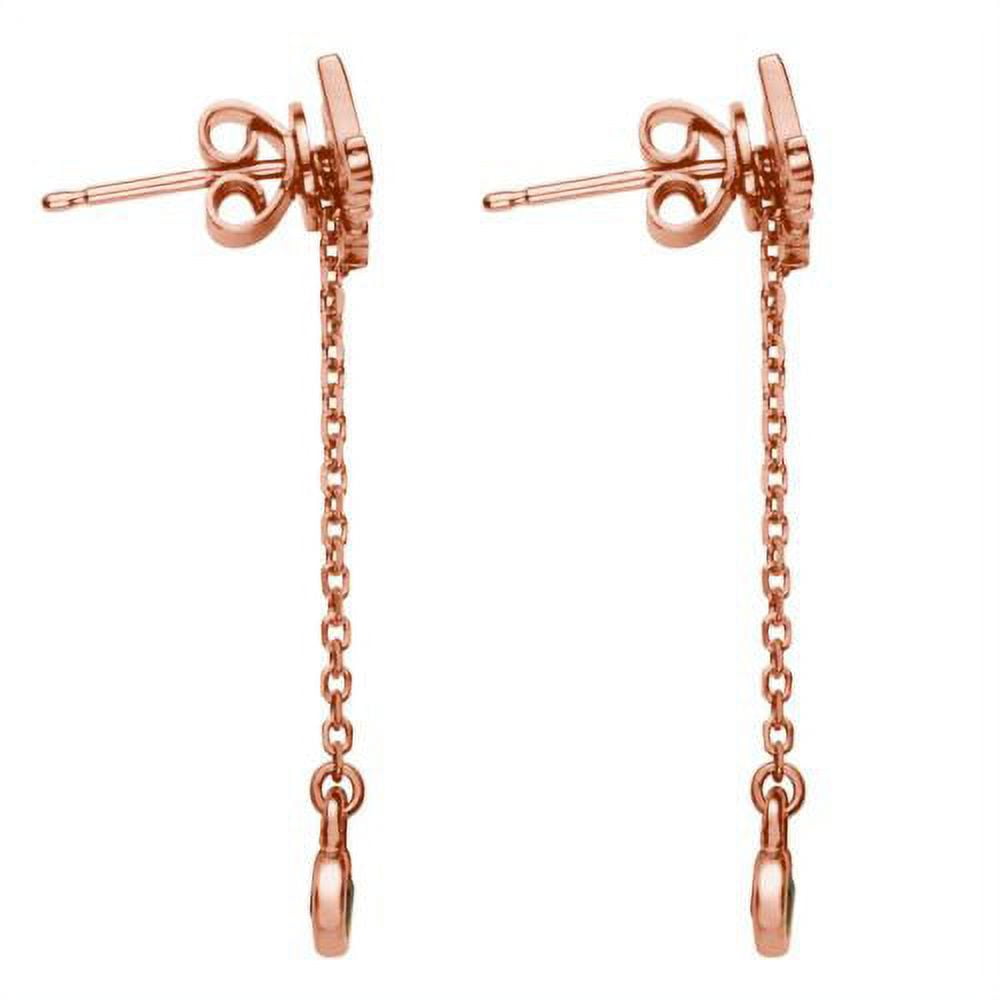 Personalized Planet Women's Rose Gold over Sterling Name with Birthstone Dangle Crawler Earrings