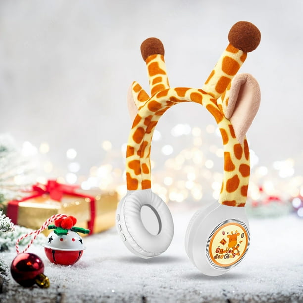 Adornos navideños, adornos navideños, regalos navideños Navidad 831 Animación compositiva Decoración de cabeza de ciervo sika Auriculares Bluetooth Regalo Auriculares inalámbricos para festivales infa