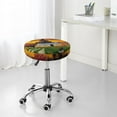 thumbnail image 4 of Uemuo Fall Village Scenery Pattern Round Bar Stool Seat Covers Washable Stool Cushion Slipcover Elastic Bar Chair Covers-14 inch, 4 of 7