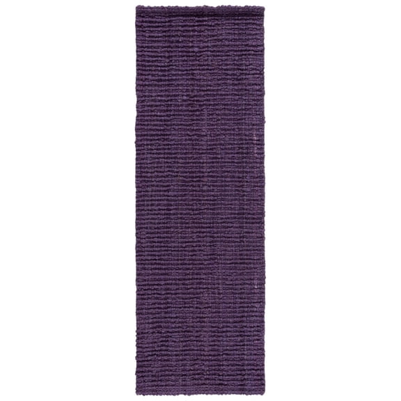 SAFAVIEH Natural Fiber Levi Solid Runner Rug, Purple, 2' x 10'