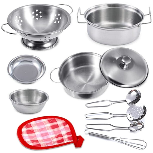 Juguetes de cocina Pretend Play Rupnoflbui para niños con utensilios de cocina, 11 piezas