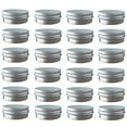 thumbnail image 2 of 24pcs 2 oz Silver Aluminum Tins Metal Steel Jar Cans Sample Cosmetic Containers Slip Slide Bottle Box with Screw Cover for Make Up Eye Shadow Powder Lip Balm, 2 of 7
