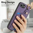 thumbnail image 4 of Allytechgroup Wallet Case for iPhone 16e, Support Car Mount, Luxury PU Leather Shockproof Anti-Fall 360° Finger Ring Stand Rotatable Kickstand Case with Magnetic Snap & Card Slots, Purple, 4 of 8