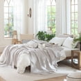 thumbnail image 2 of MooMee Throw Blanket 100% Cotton 4-Layer Gauze All-Around Fringe Ultra-Soft Breathable Lightweight (Light Grey, Queen 90" x 90"), 2 of 8