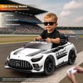 thumbnail image 2 of VOLTZ TOYS 24V Mercedes-AMG GT3 Kids Ride-On Racing Car with Premium Leather Seat, High-Speed Performance 24V Power Wheels, Motorized Track Toy with Parent Remote, White, 2 of 6
