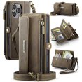 thumbnail image 1 of For iPhone 14 Pro Case CASEME C39 RFID Blocking Zipper Wallet Stand Leather Cover with Strap - Black, 1 of 5