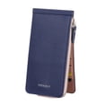 thumbnail image 2 of LAVA Leather Wallets for Women Men RFID Blocking Slim Bofild Purse Card Holder with Zipper Pocket Phone Wallet Blue, 2 of 8