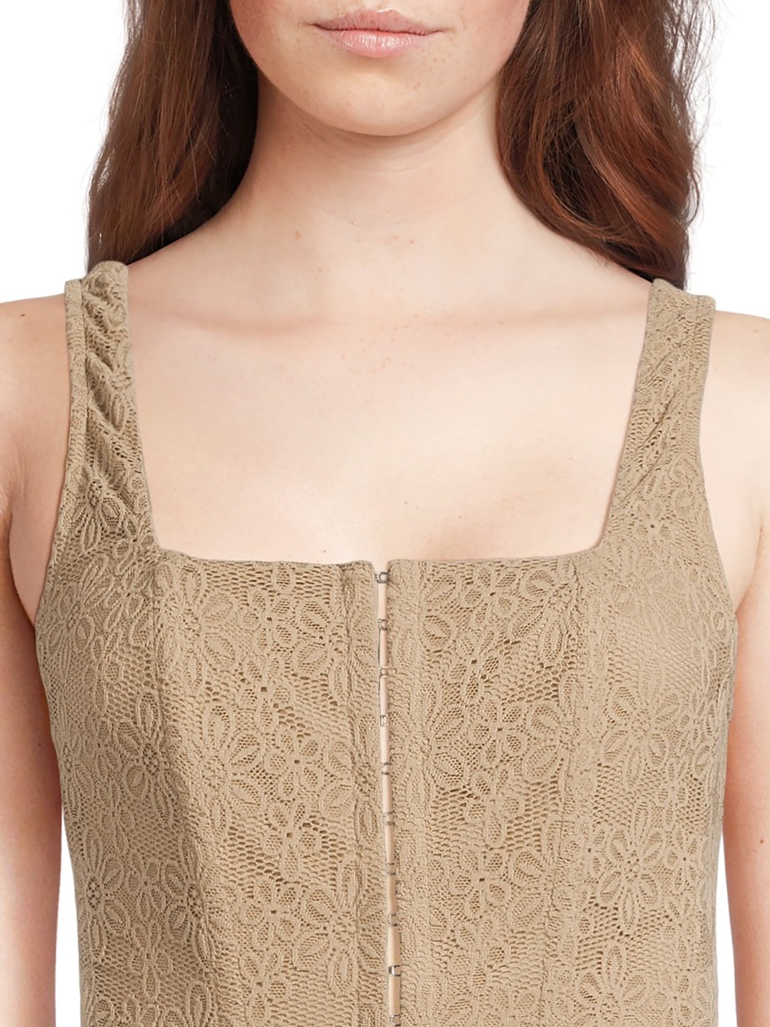 Self Esteem Juniors’ Lace Square Neck Corset Top, Sizes XS-XL