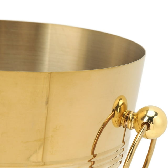 Seau à Glace Champagne Seau à Vin Seau à Glace Isolé En Acier Inoxydable Avec Poignées Refroidisseur De Boisson En Métal Pour Bar Party Passe Au Lave-vaisselle(tuba doré)
