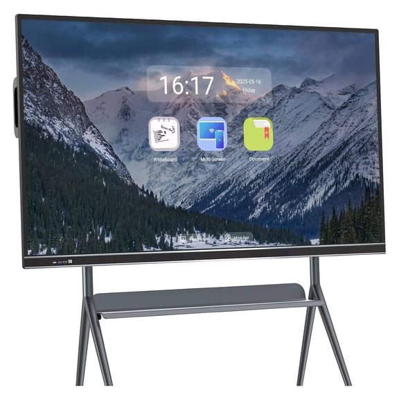 BELNET Smart Board 75 inch4K Interactive Android 11.0 & Windows 10 Pro Smart Board for 1080P IR Touch for Hospital/Boardroom/Classroom(Include Wall Mount)