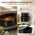 thumbnail image 5 of Kikcoin Ceramic Pots and Pans Set, 24-Piece Nonstick Cookware Set with Detachable Handles, Stackable Titanium Pots Set for Kitchen, Induction and Dishwasher Safe, Black, 5 of 11