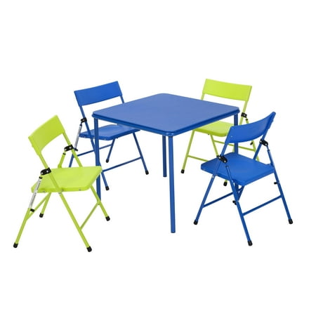 Cosco 5-Piece Kid's Table and Chair Set, Multiple Colors - Blue and Lime Green