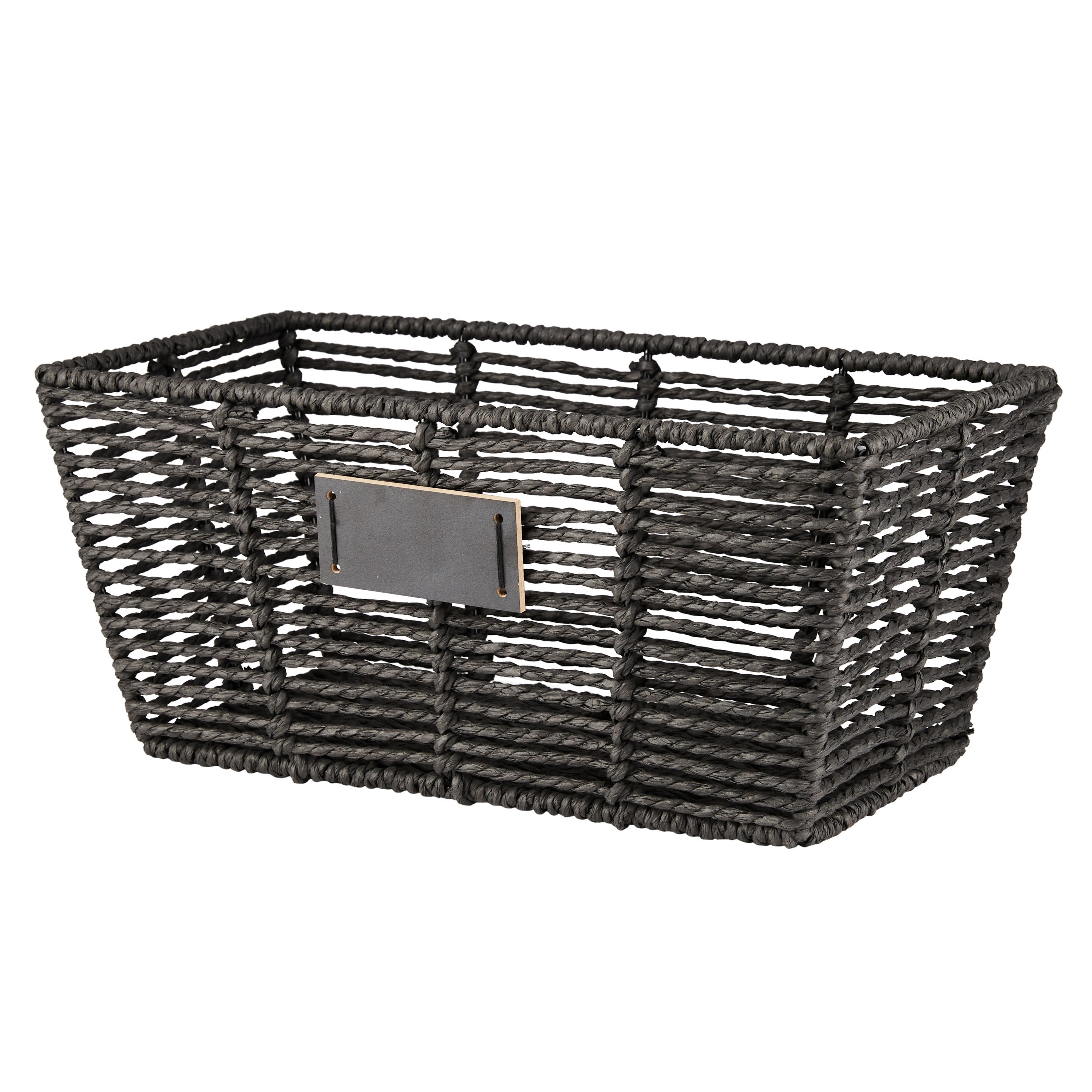 Simplify Medium Shelf Storage Tote Organizer Black Color 12.9x6.4x5.7 Inches | Storage Basket for Organizing | Closet Shelf Bins Container