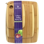 3-Piece Two-Tone Bamboo Serving and Cutting Board Set