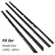 OTTULUR 4Pcs Car Window Weatherstrip Trim Rubber Seal Strips Fit for Honda Civic 2012 2013 2014 2015
