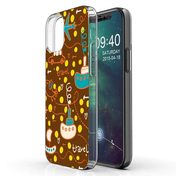 TalkingCase Slim Phone Case Compatible for Apple iPhone 12 Pro MAX, Planes Cars Boats 1 Print, Lightweight,Flexible,Soft, USA