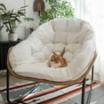 thumbnail image 4 of Barton Outdoor Rocking Chair, Patio Egg Rocking Chair, Indoor Papasan Chair, Rattan Wicker Lounge Chair, Modern Royal Chair for Bedroom, Living Room, Porch, Garden, Lawn, Beige, 4 of 7
