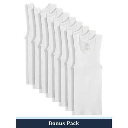 Fruit of the Loom Boys Undershirts, 5+3 Bonus Pack White Tank (Little Boys & Big (Best Men's Undershirts 2019)