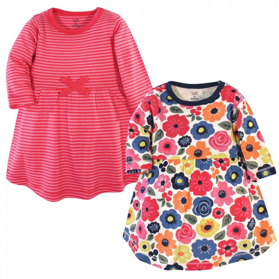 Touched by Nature Baby-Girls Organic Cotton Short-Sleeve and Long-Sleeve Dresses