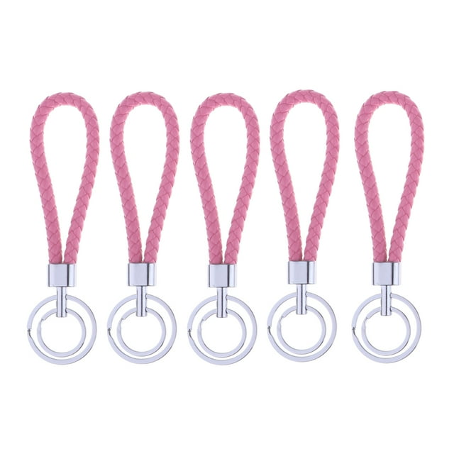 Lvero elegante de 5 piezas de llavero tejido a mano para oficina coche hogar Rosado Sunnimix
