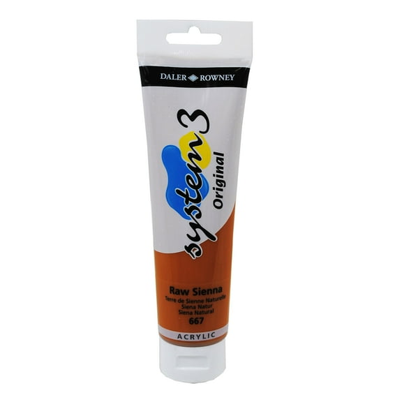 Daler-Rowney Original System 3 Acrylic Paint, 150ml Tube, Raw Sienna
