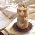 thumbnail image 4 of Vaso de cristal SANDJEST Butterfly, 473 ml, tapa de bambú y pajita, 4 of 7