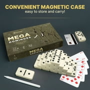 Mega Large 3 Dominoes Set for Adults and Kids – Dominoes Double 6 Classic Board Games – Double Six Dominoes Set with 28 Tiles and Gift Case, Juegos de Mesa (MEGA)