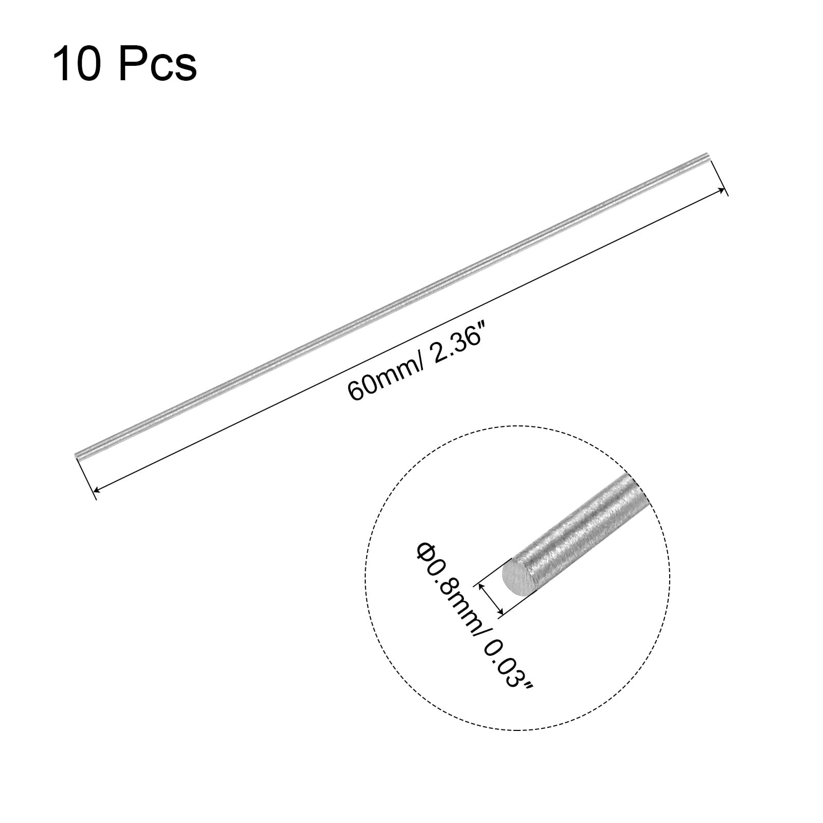 Unique Bargains Steel Rod 63-65 HRC HSS Lathe Bar Stock Tool for Gear Drill Lathes 0.8mm