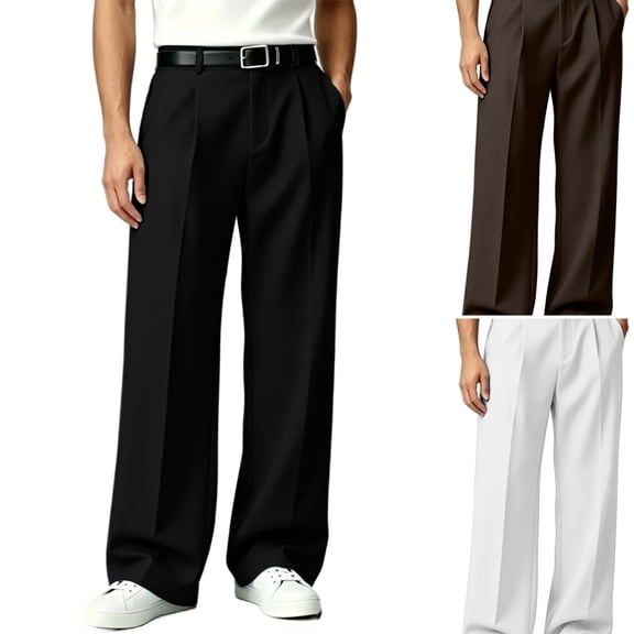 WULMLEO Mens Dress Pants Golf Pants Stretch Dress Pant Business Office Casual Lightweight Slacks Work Travel Trousers Black 3XL