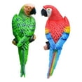 thumbnail image 4 of 2 piezas Figuras de loros Estatuas de jardín Decoración de árboles de pared Artes de arte de la intemperie Ornamentos decorativos de árboles para verde, 4 of 8