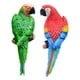 thumbnail image 4 of 2 figuras de loro para jardín, decoración de pared y árbol, adornos de animales Rojo verde, 4 of 9