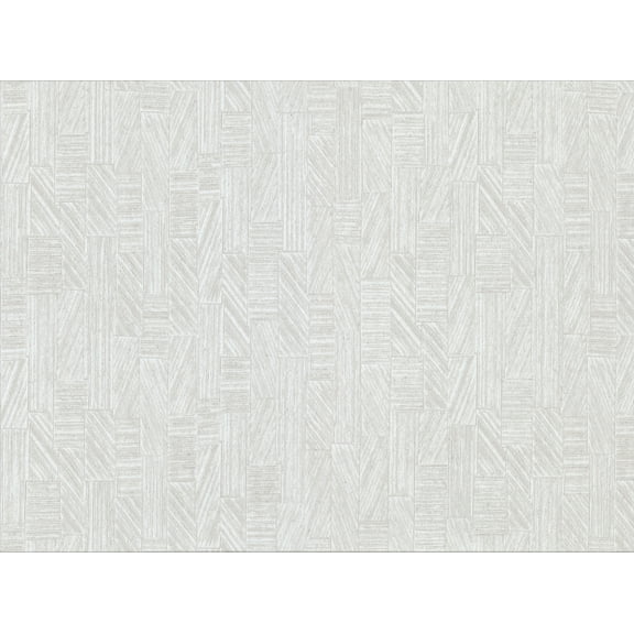 Warner Textures Kensho Off-White Parquet Wood Wallpaper, 27-in by 27-ft, 60.8 sq. ft