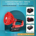 thumbnail image 6 of Camping Fan For Milwaukee 14.4-20V Li-Ion Battery Cordless Desk Tent Fan Lamp, 6 of 6