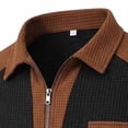thumbnail image 4 of Ohufall Men's Tee Turndown Collar Zipper Pocket Color Block Tees Breathable Comfort Fashion Casual T Shirts, 4 of 7