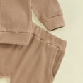 thumbnail image 5 of Faraee Newborn Baby Boy Clothes Knit Long Sleeve Button Up Collared Shirts Jogger Long Pants Set Infant 2 Piece Outfit 0 6 12 18 24 Months 2t 3t Coffee, 5 of 6