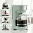 thumbnail image 6 of OVENTE 12-Cup Drip Coffee Maker with Easy On/Off Switch, Teal CM412LBL | Anti-Drip System, Heat-Resistant Borosilicate Glass Carafe, Reusable Filter, Water Level Indicator, Ideal for Home or Office, 6 of 8