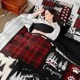 thumbnail image 4 of Feelyou Camping Explorer Twin Bedding Sets 7pcs, Red Patchwork Bedding Comforter Set, 4 of 8