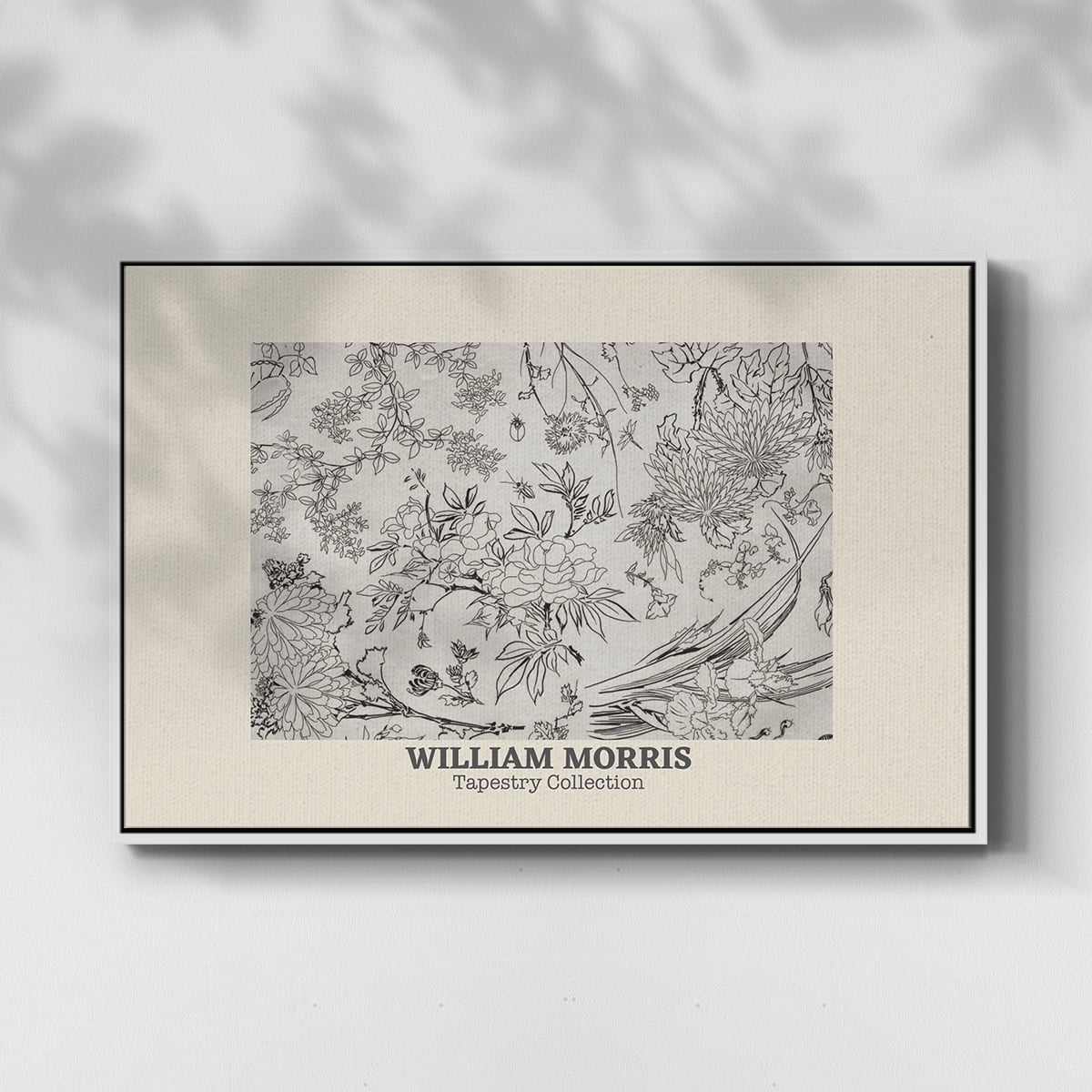 Vintage Abstract Print-LII Framed in White Wood Gallery Wrapped Canvas 17 in. x 25 in.
