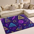 thumbnail image 2 of Hand Drawn Geometric Pattern 80''x58'' Extra Large Plush Memory Foam Rug, Soft, Absorbent, Non Slip, 2 of 7