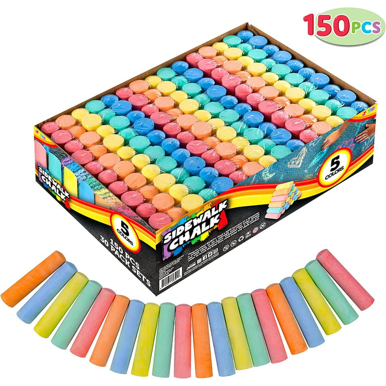 JOYIN 120 PCS Sidewalk Chalk for Kids Giant Box Non-toxic Jumbo Colored  Washable Sidewalk Chalk for Toddlers in 10 Colors (120 Pieces)