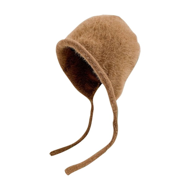Sombreros para mujer, color sólido, con diadema, protección para las orejas, con cordones, sombrero de dacrón para mujer