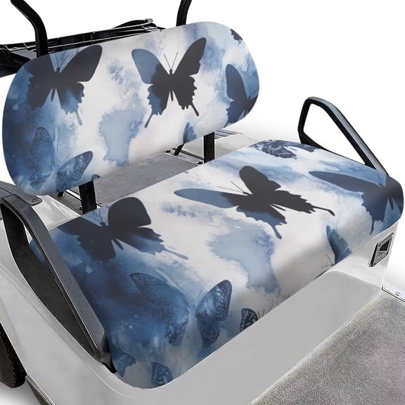 Uorisanigo Inked Butterfly Print Golf Cart Seat Covers Comfortable Dress UP Older Seat Cushion Pad Washable Fit for EZGO/Club Car and More Golf Carts