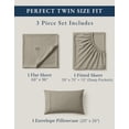 thumbnail image 3 of LANE LINEN 100% Organic Cotton Twin Sheet Set - Percale Weave, 14" Deep Pocket, Soft, for Dorm & RV, Cool Comfort for Restful Sleep - Silver, 3 of 9