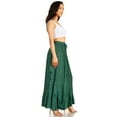 thumbnail image 4 of Sakkas Ahaana Women Renaissance Boho Rayon Maxi Embroidered Paneled Summer Skirt - Green - S/M, 4 of 5