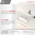 thumbnail image 3 of Stylish Vessel 15" White Porcelain Square Bathroom Sink P-222, 3 of 9