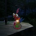 thumbnail image 2 of Alpine Corporation LYT286SLR-HH Solar-Powered Metal Rooster w/ Garden Enclosed LED Light Decor, Solar Patio Decor, 16''H, Red, 2 of 4
