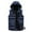 Dark Blue, variant on Men's Hooded Puffer Vest Sleeveless Zip Up Padded Jackets Coat Dark Blue L