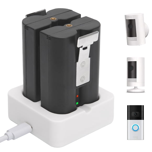 Batería de repuesto para Ring Doorbell, paquete de 2 unidades, 6040 mAh, con cargador