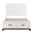 thumbnail image 2 of Bed Frame White Finish Full Platform Bed with Storage Drawers Wooden Bedroom Furniture 1pc, 2 of 6
